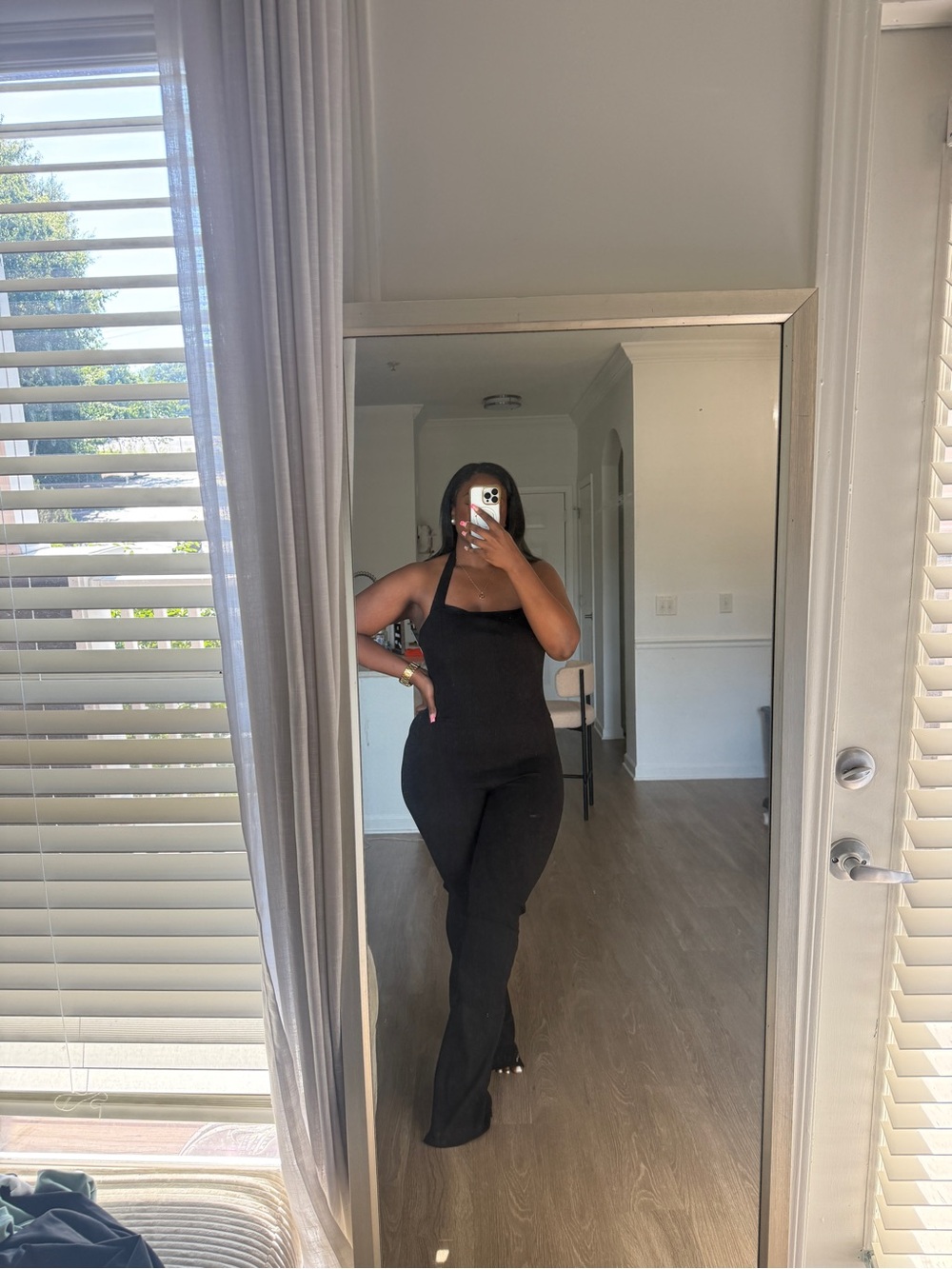 Fashion Nova Black Wide Leg Halter Jumpsuit